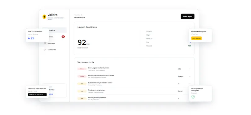 Validro screenshot 1