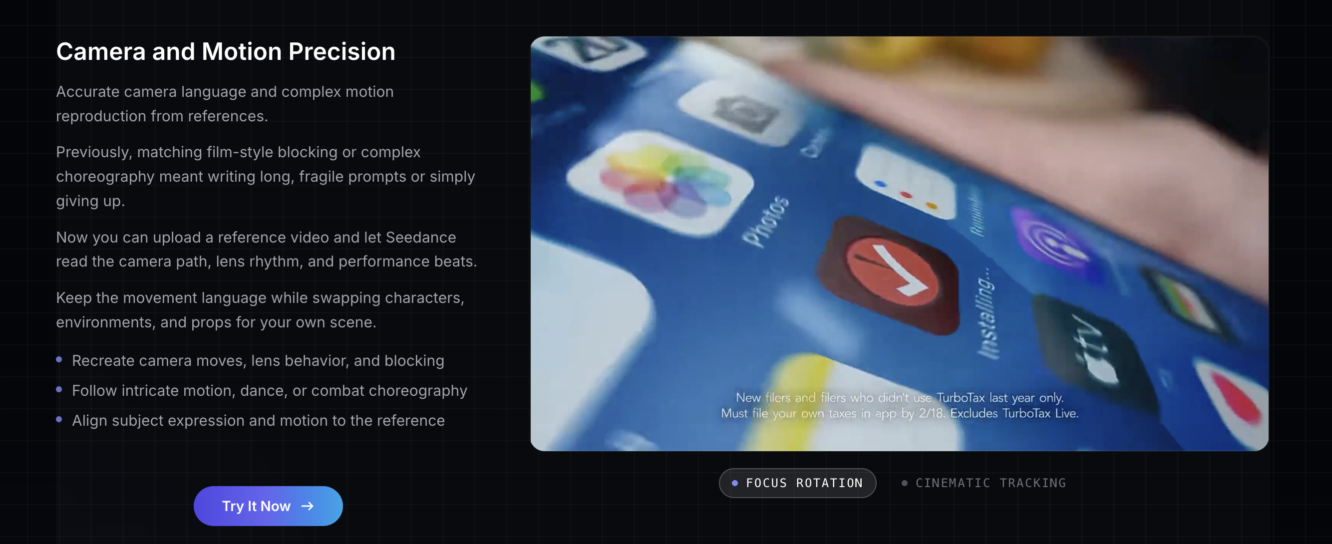 Seedance 2.0 Video Generator - Screenshot 2 showing product features and functionality