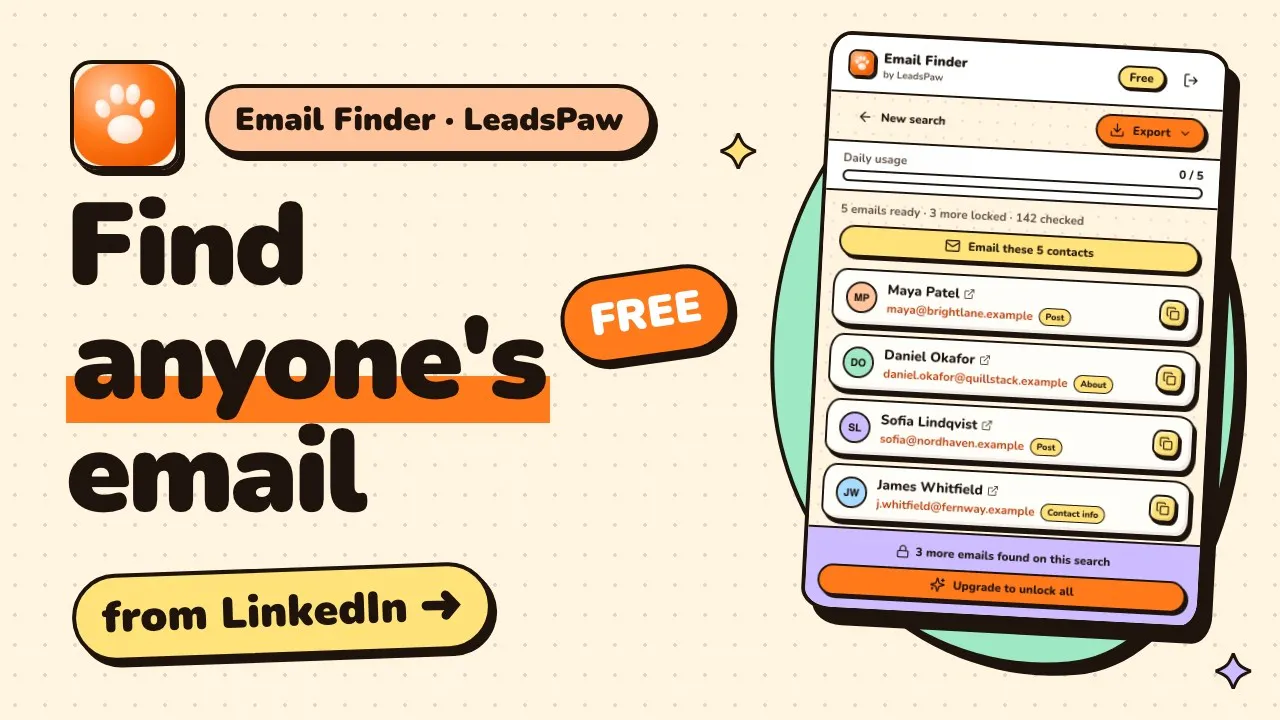 Email Finder for LinkedIn - LeadsPaw gallery image