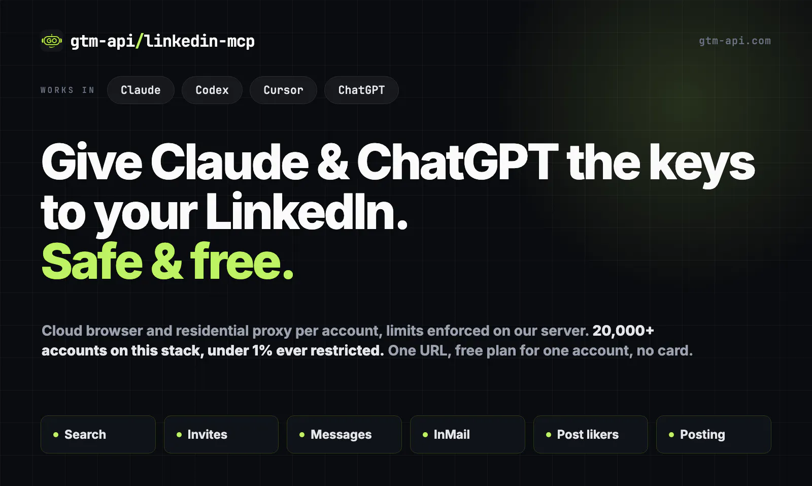 gtm-api.com: Safe LinkedIn MCP