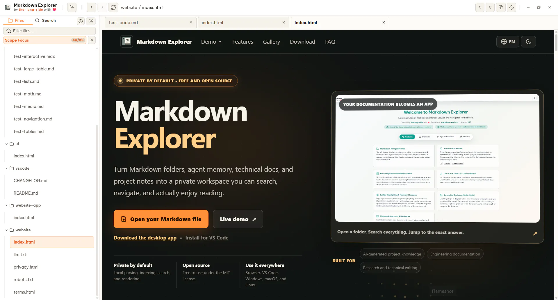 Markdown Explorer gallery image