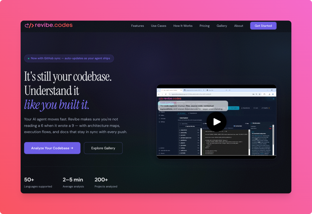 Revibe — Your codebase, fully understood gallery image