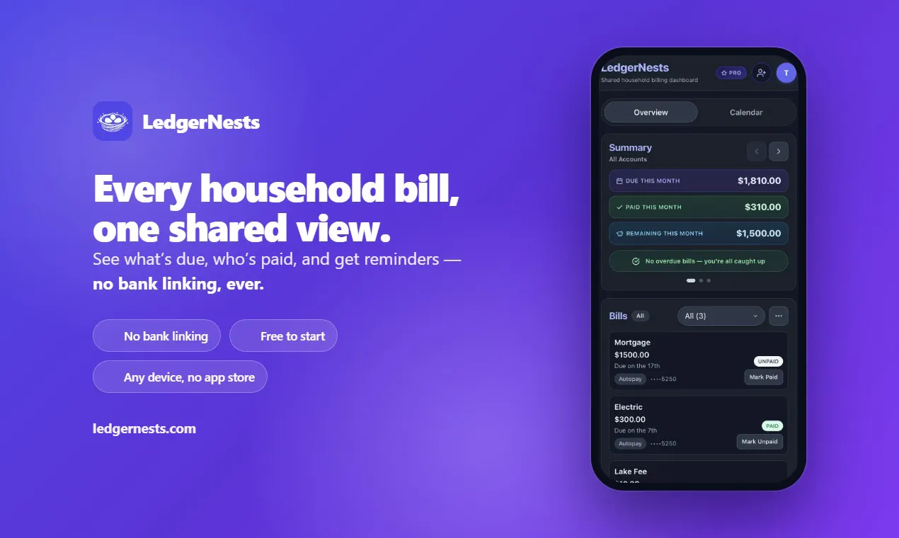 LedgerNests screenshot