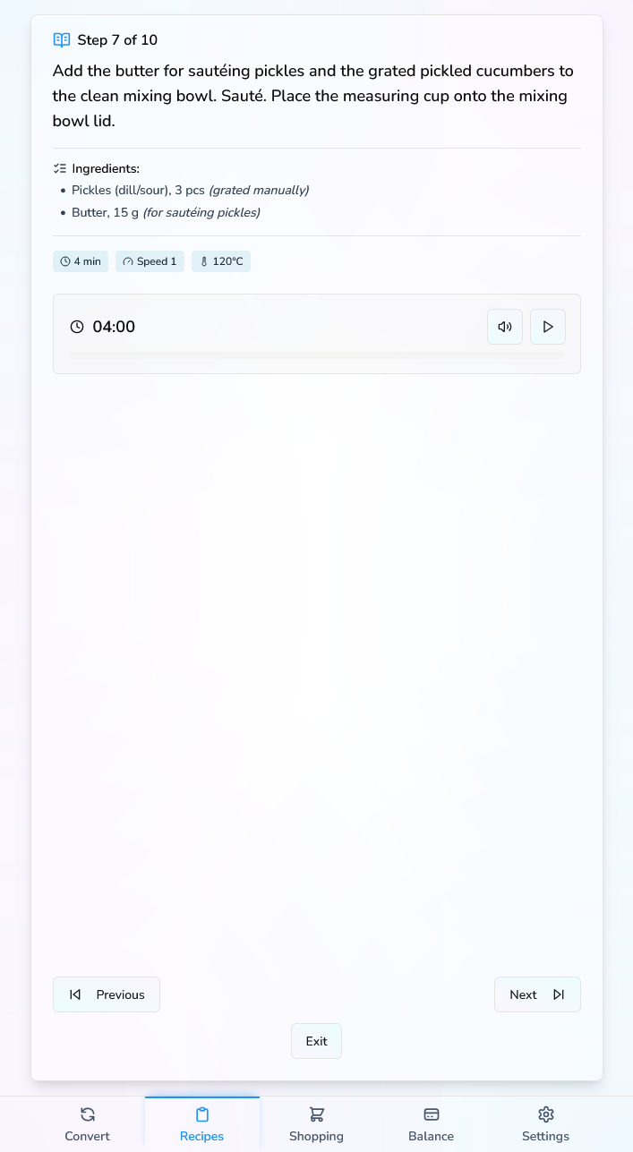 Recipy - AI के साथ थर्मोमिक्स-तैयार निर्देशों में किसी भी नुस्खा को चालू करें। मीडिया 3