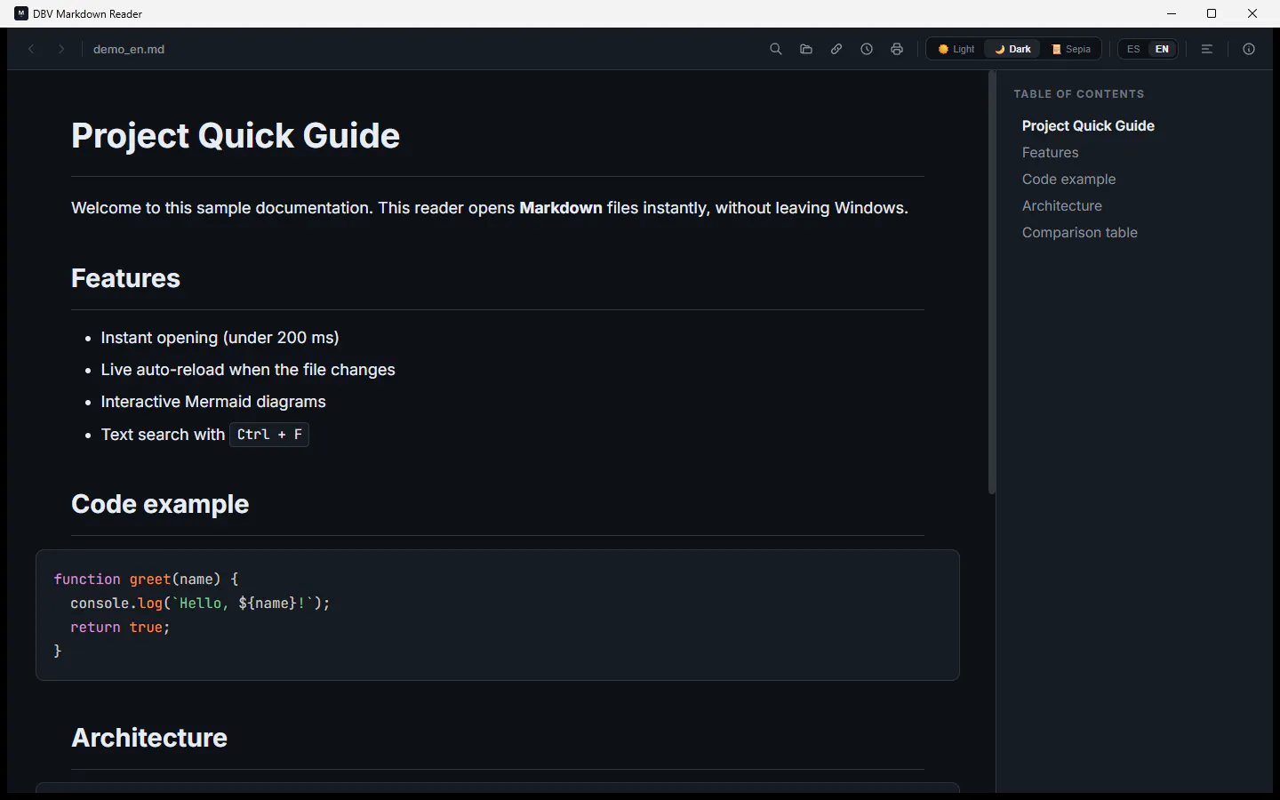 DBV Markdown Reader gallery image