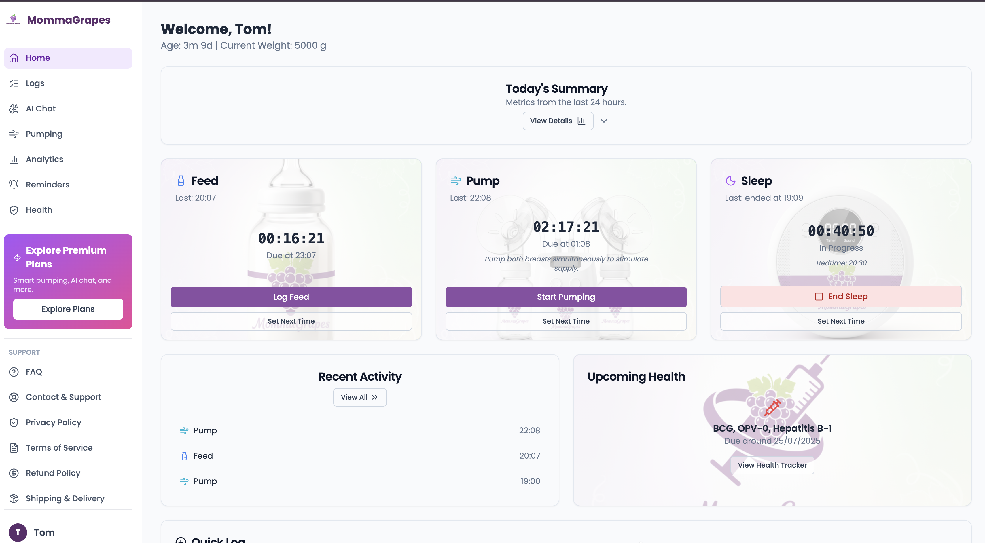 MommaGrapes - Main product screenshot demonstrating key features and user interface
