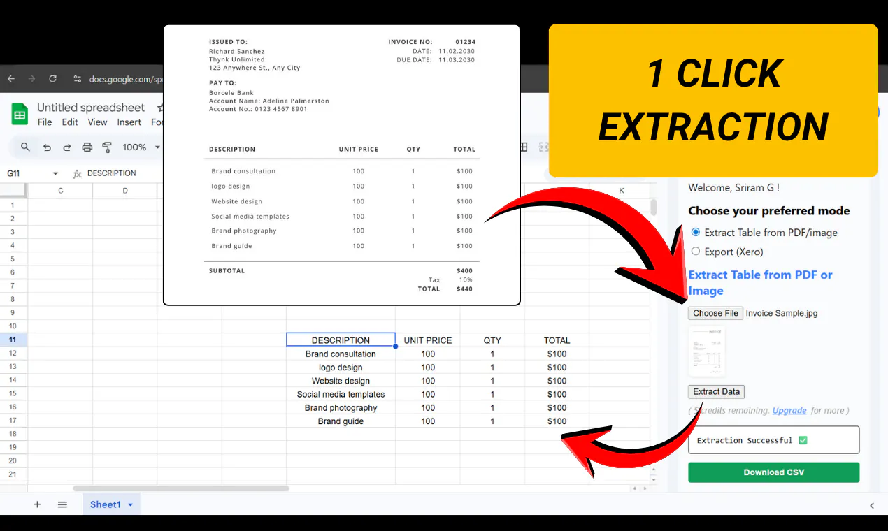 Convert PDF to Google Sheets gallery image