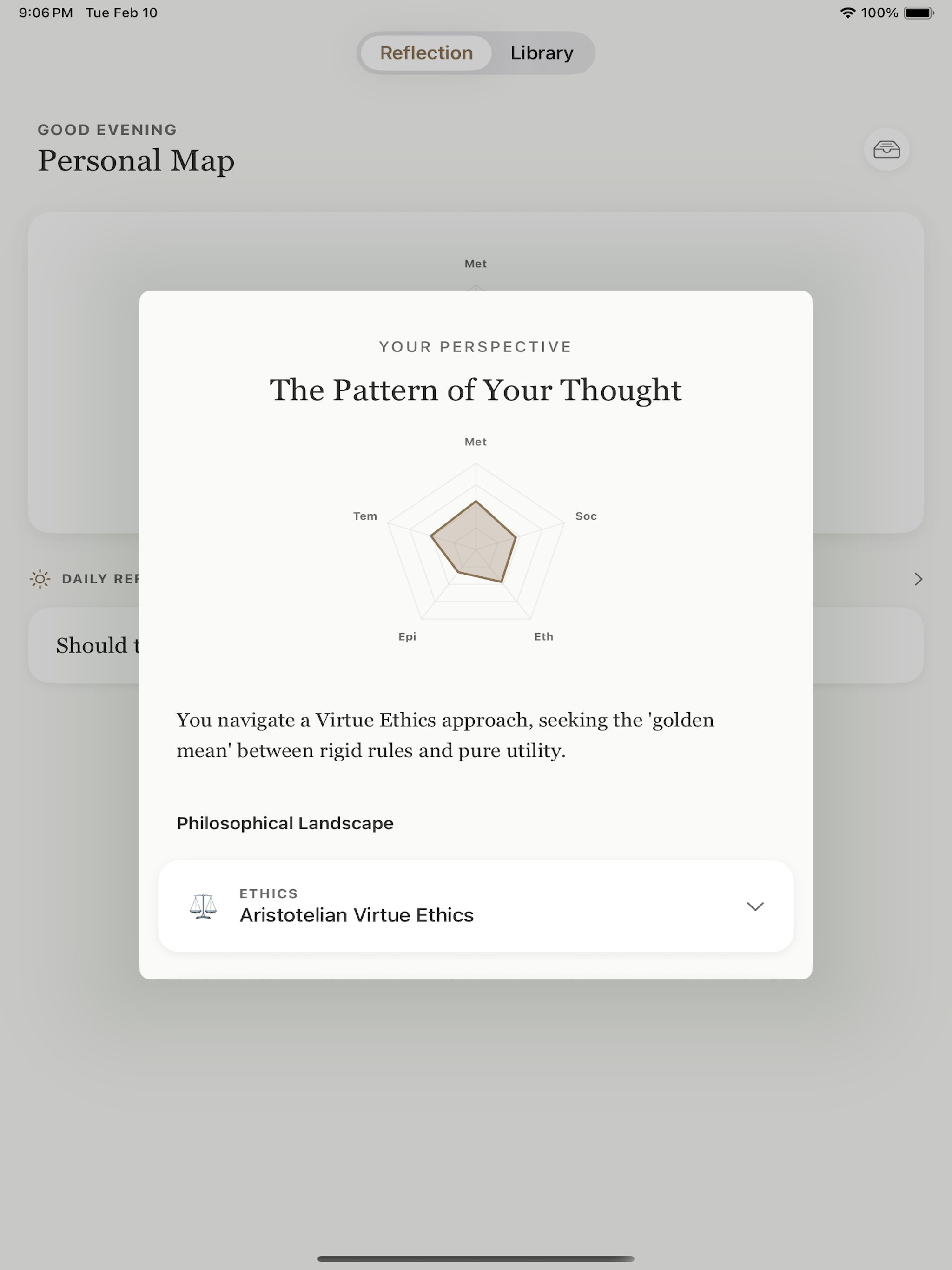 PhilosophMe — a daily philosophy checker