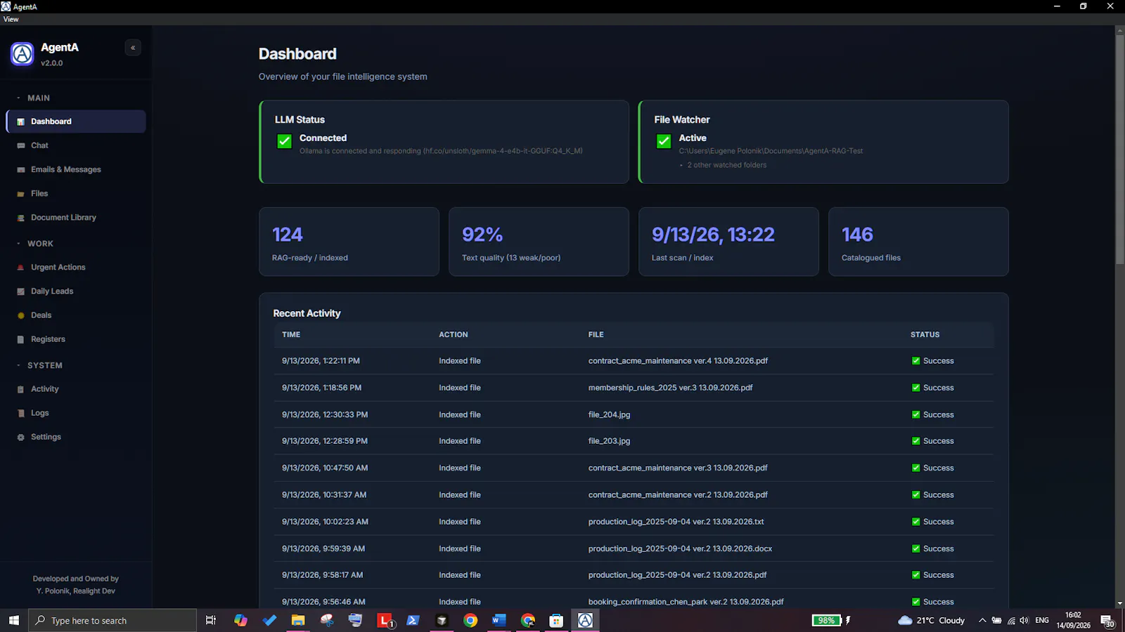 AgentA Personal screenshot 2