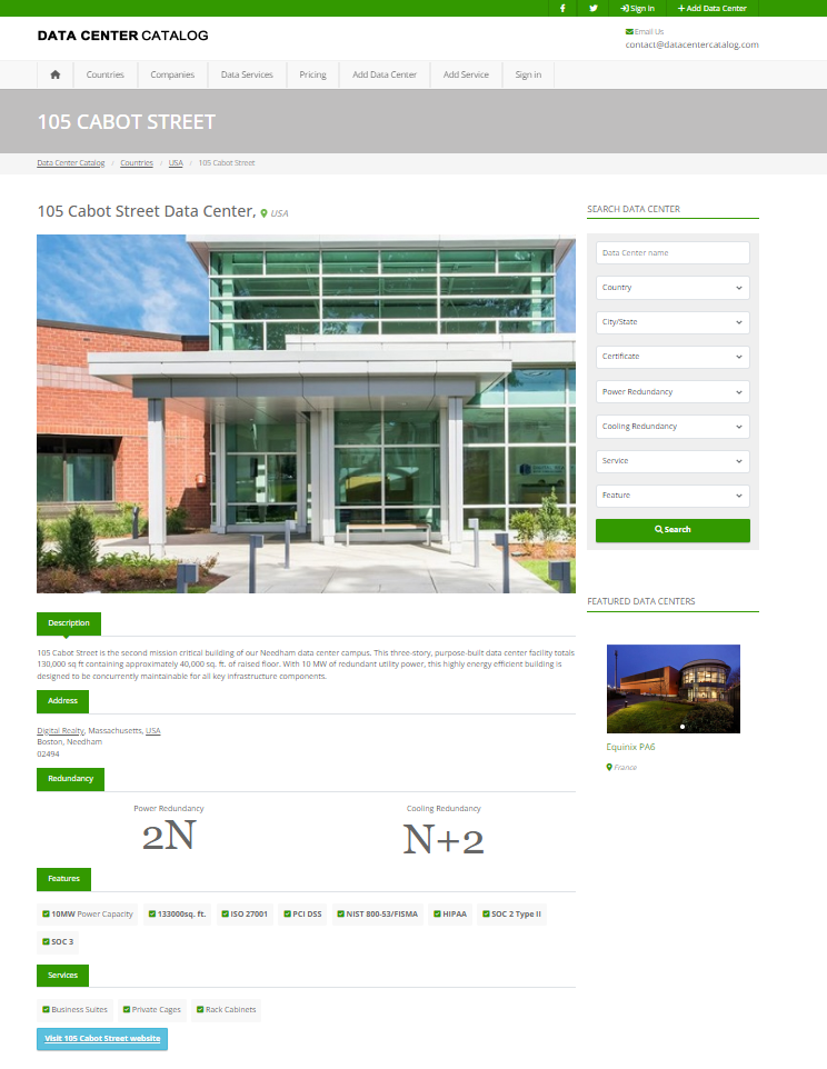 Data Center Catalog gallery image