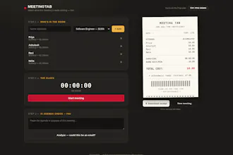 MeetingTab — findOut meeting costs gallery image