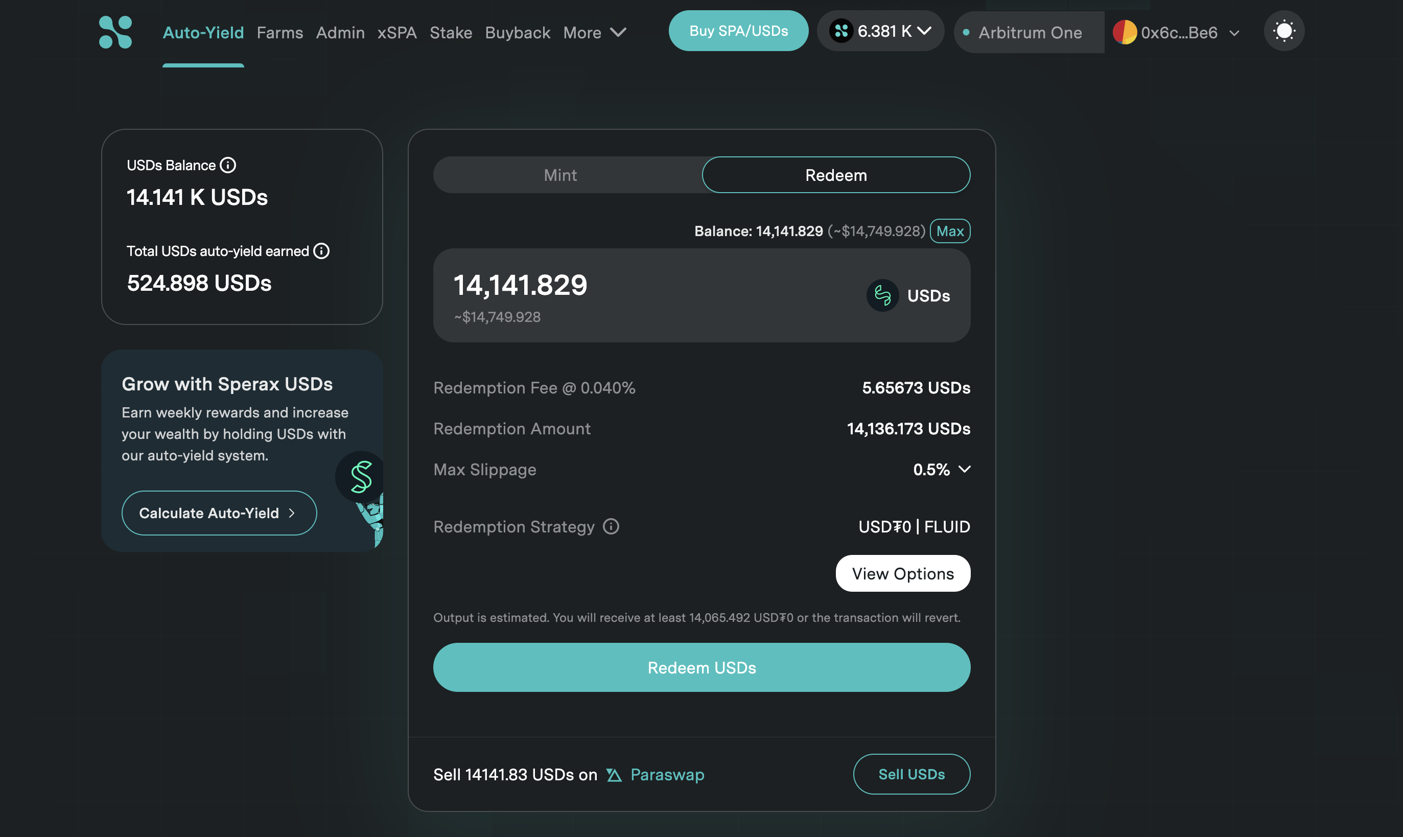 وسائط USDS بواسطة Speraxdao - كسب العائد فقط عن طريق عقد stablecoins الخاص بك 6