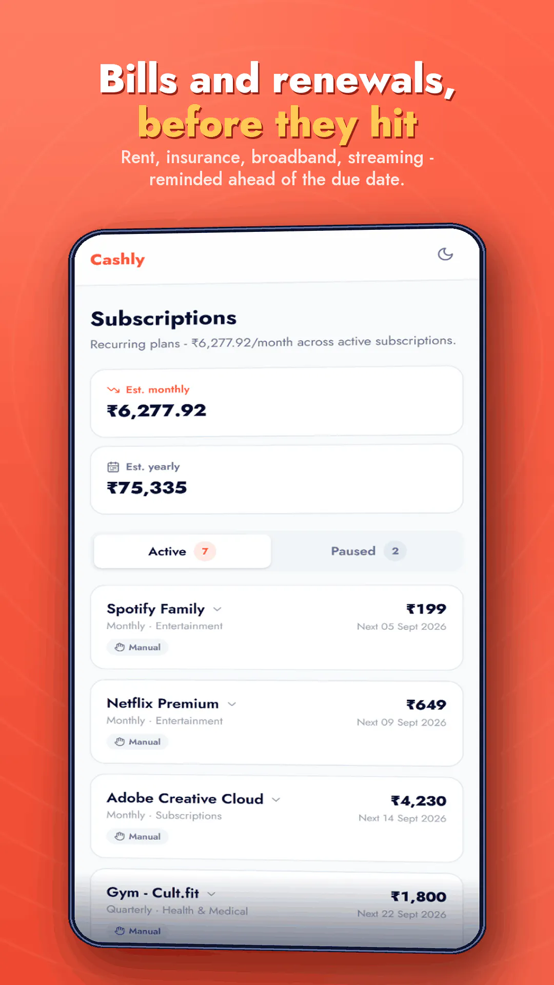 Cashly - Expense & EMI Tracker gallery image