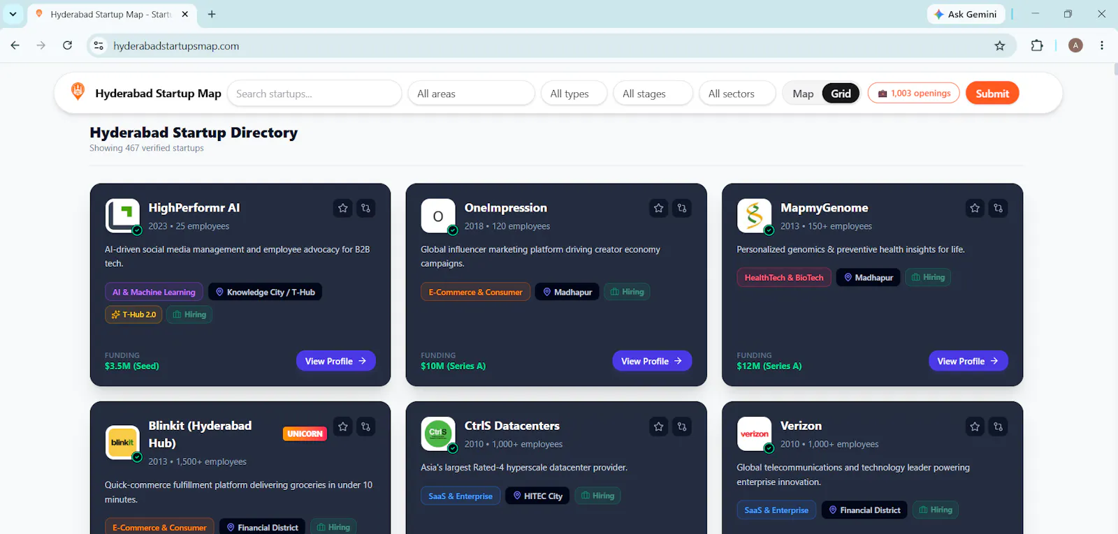 Hyderabad Startups Map screenshot 2