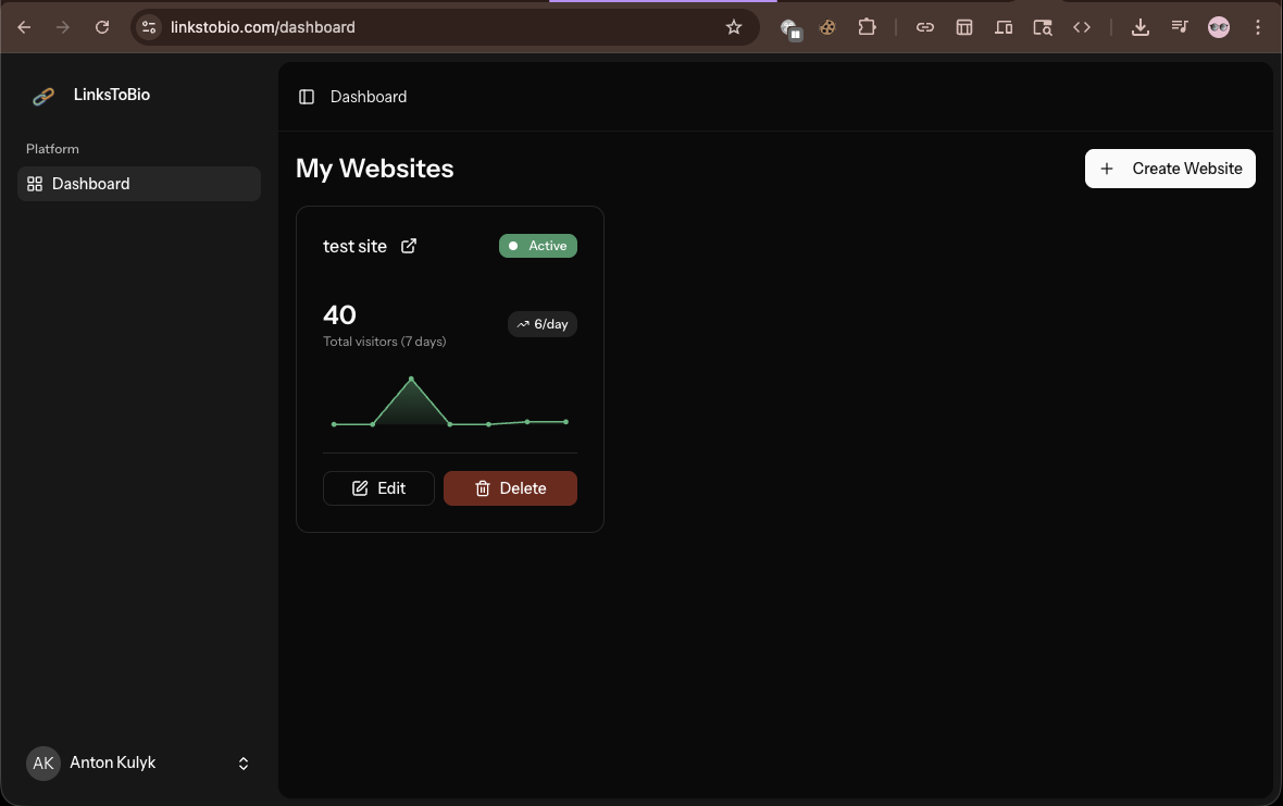 LinksToBio - Main product screenshot demonstrating key features and user interface