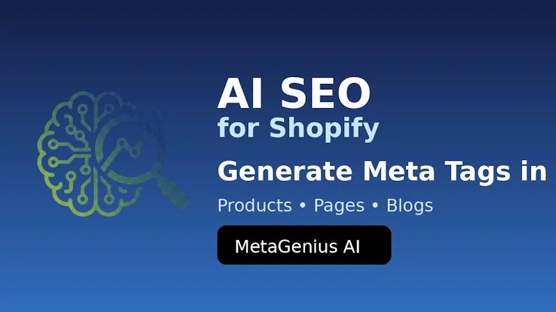 MetaGenius AI — AI SEO for Shopify screenshot 1 (video preview)