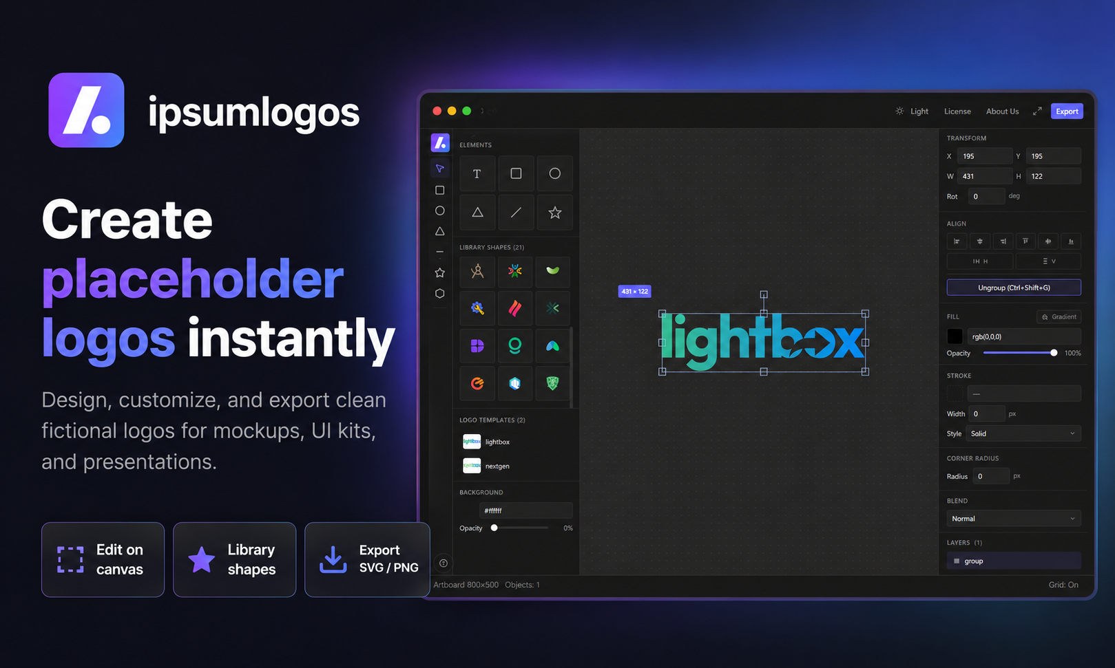 Ipsumlogos — Free Online Logo Editor gallery image