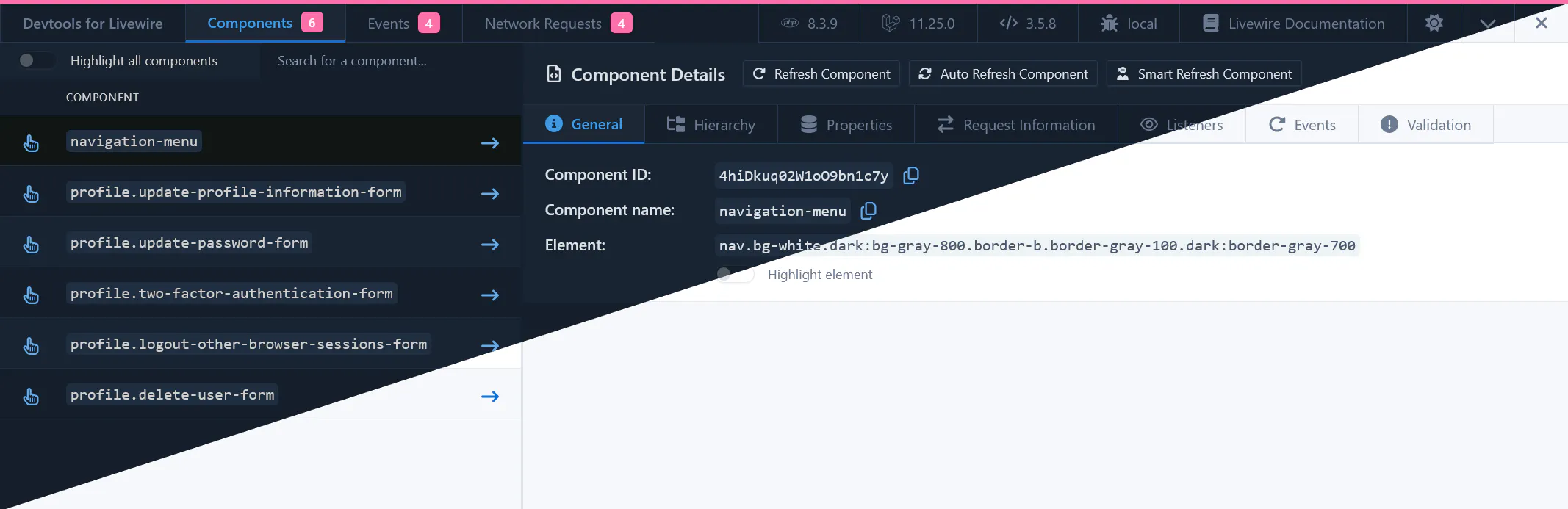 Devtools for Livewire gallery image