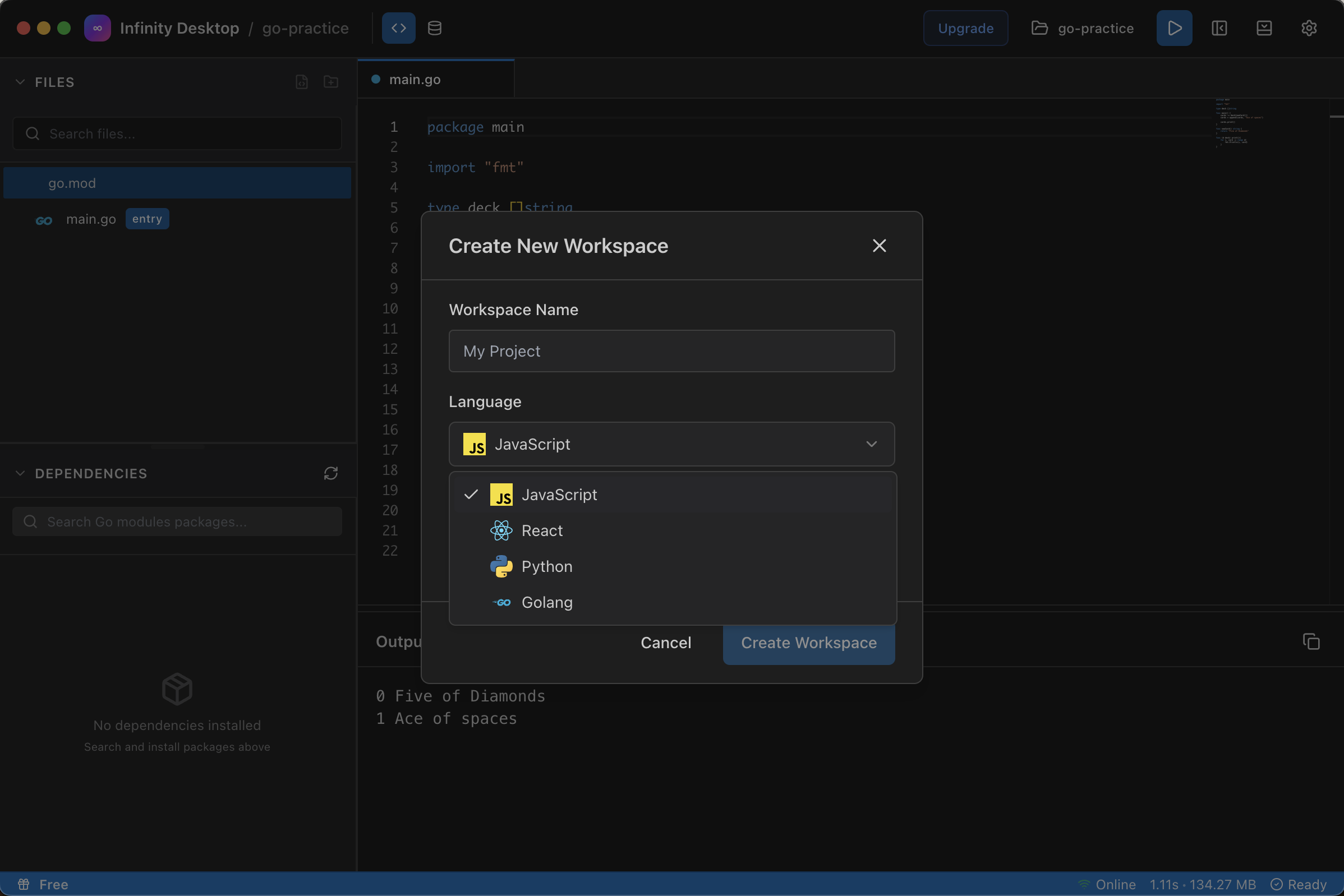 Infinity Desktop - Screenshot 2 showing product features and functionality