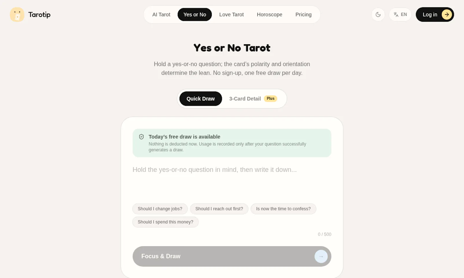Tarotip screenshot 2