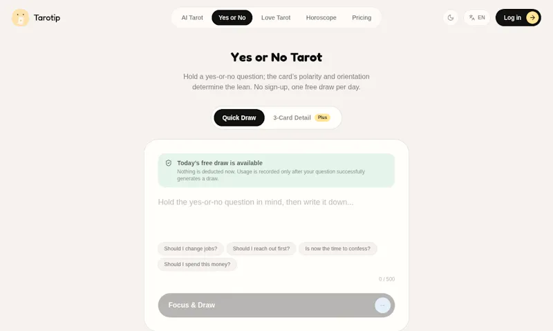 Tarotip screenshot 2