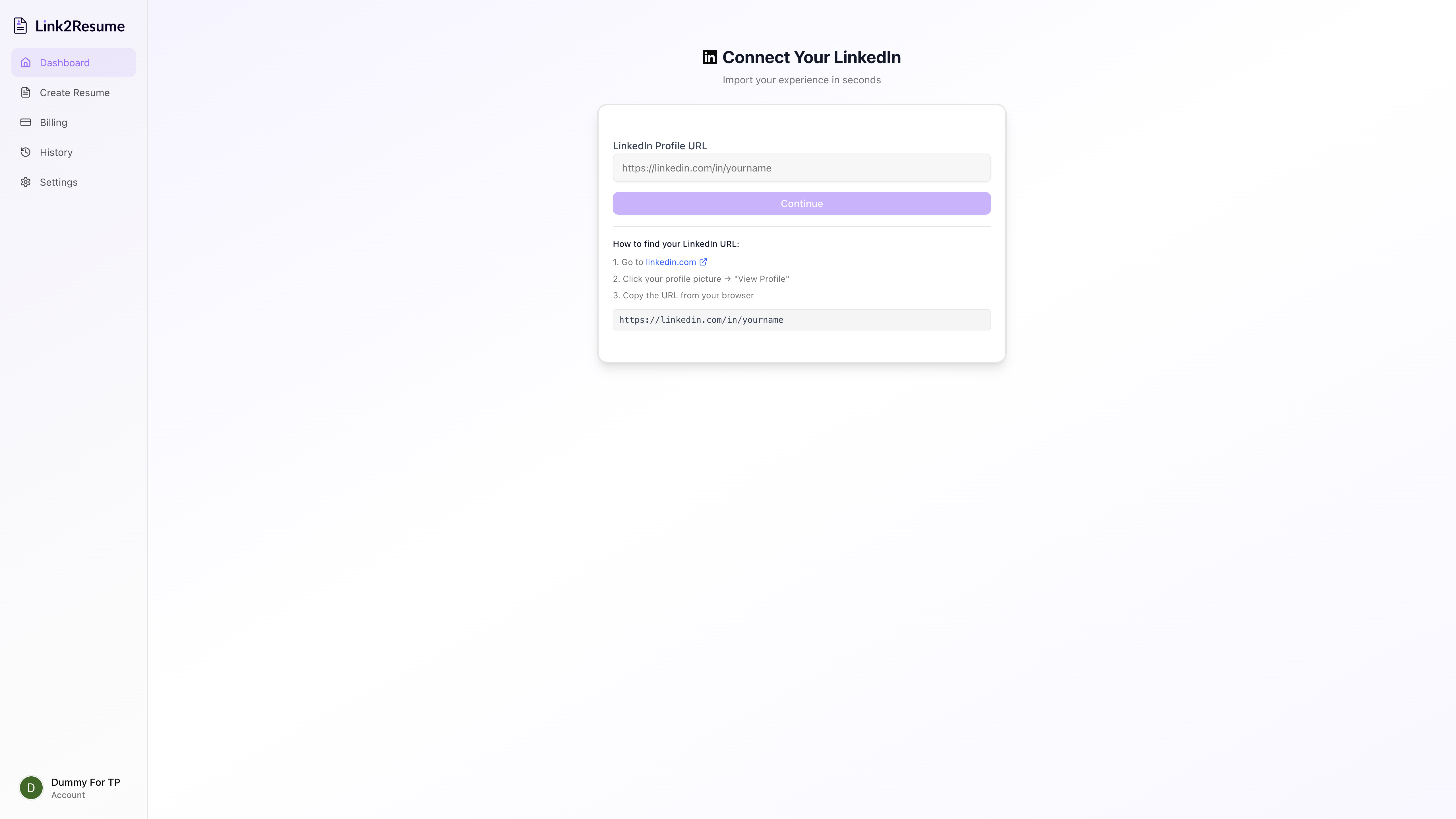 Link2Resume - Screenshot 3 showing product features and functionality