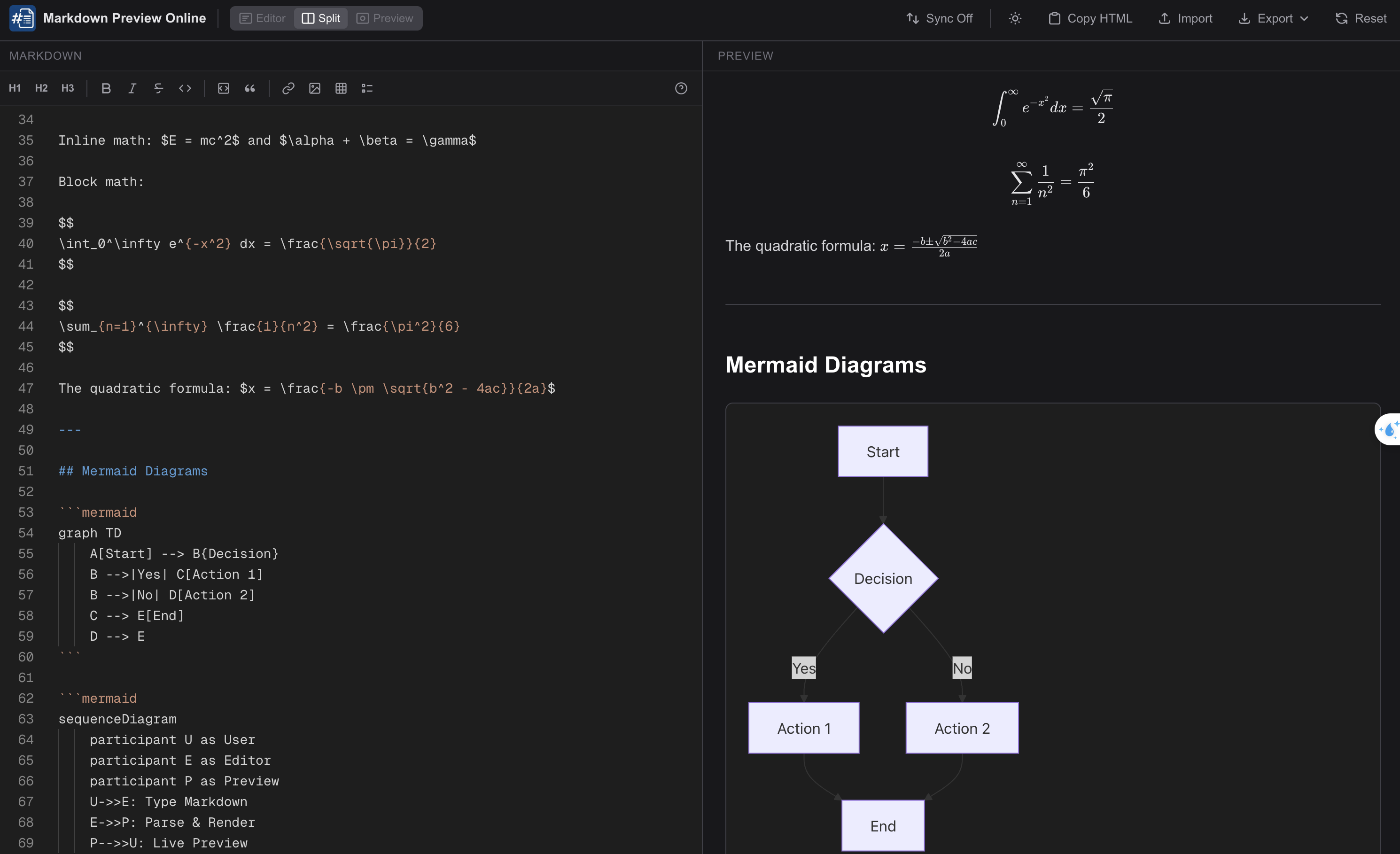 Markdown Preview Online - Screenshot 3 showing product features and functionality