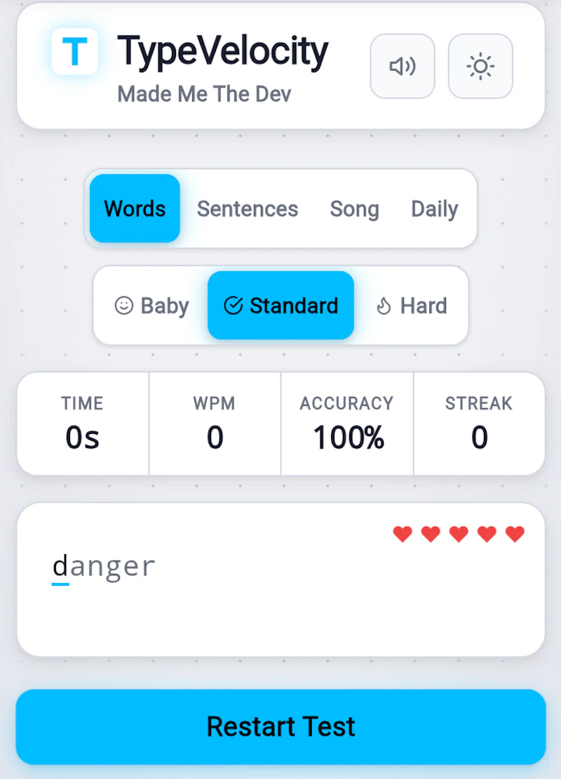 TypeVelocity screenshot 1