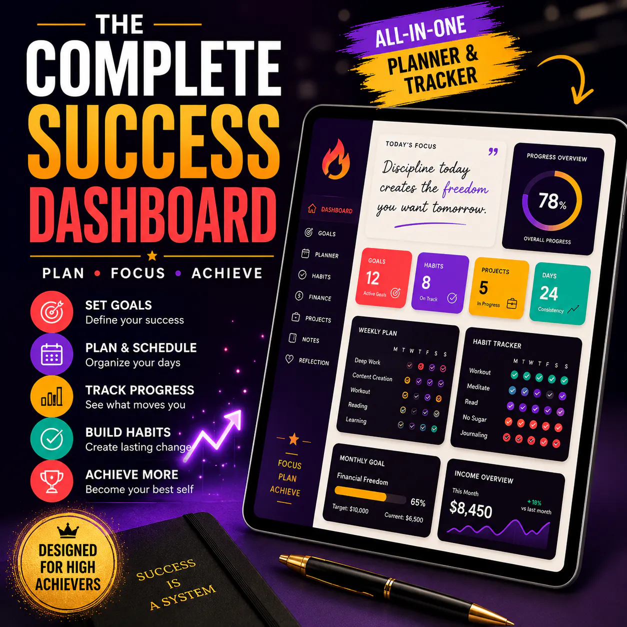 The Complete Success Dashboard forNotion gallery image