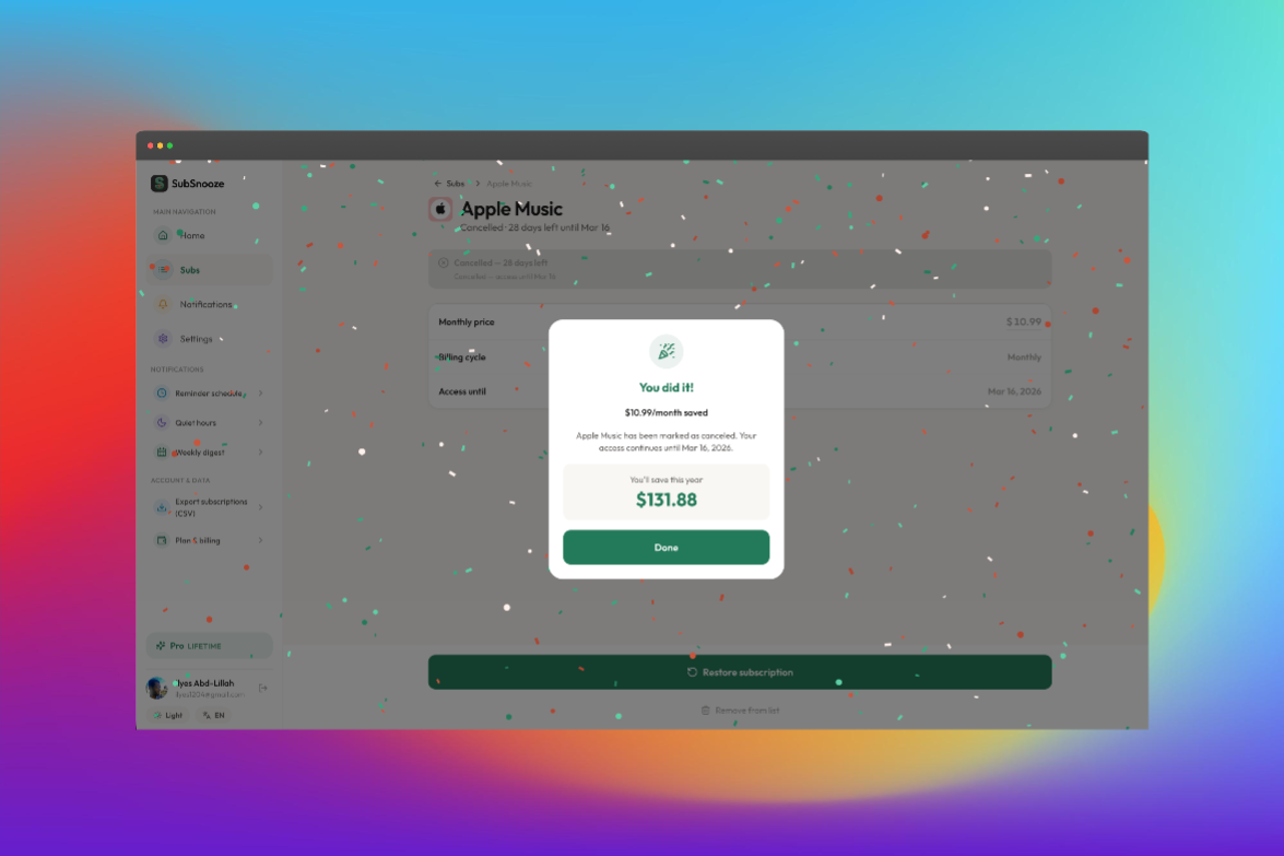 SubSnooze gallery image