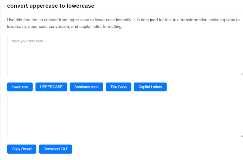 Uppercase To Lowercase Converter screenshot 1