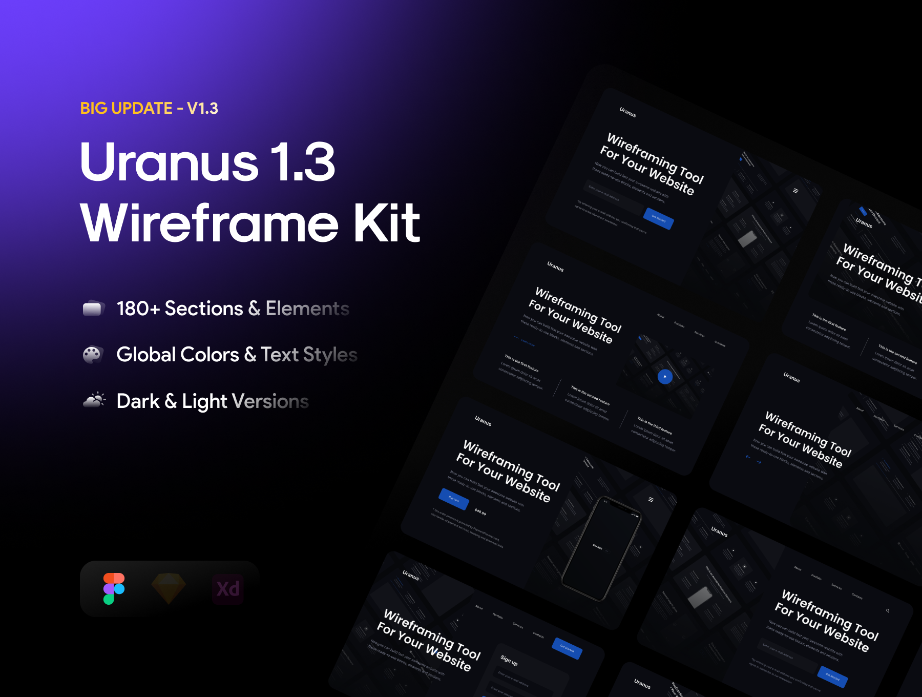 Uranus v1.3 - Wireframe Kit gallery image