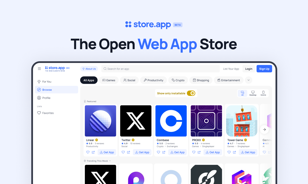 startuptile Store.app-An App Store for installable web apps