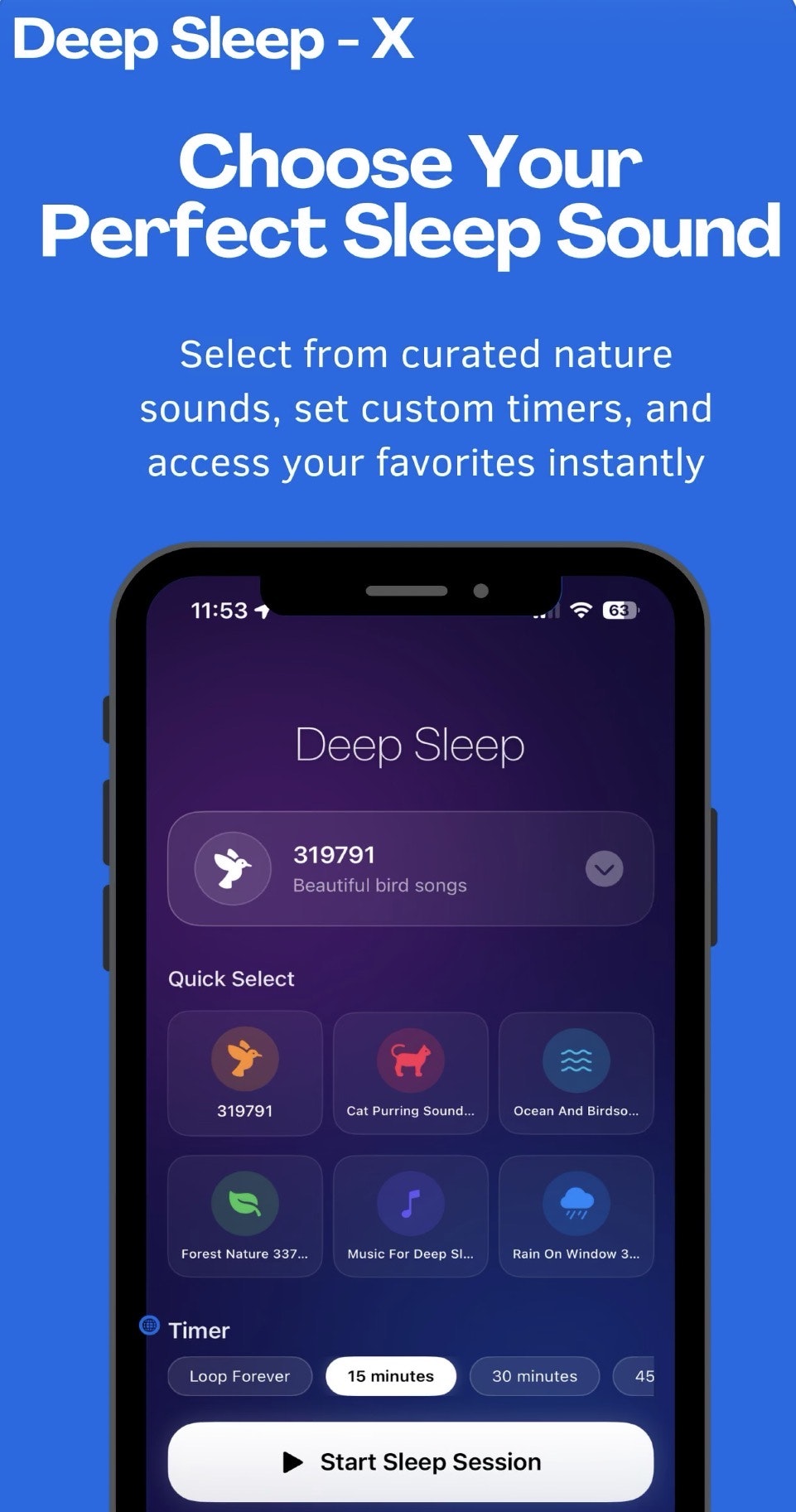 Sueño profundo x - Naturaleza sonidos y temporizador de sueño para iPhone |aplicación de relajación media 2