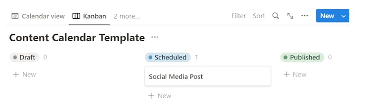 Content Calendar Notion Template gallery image