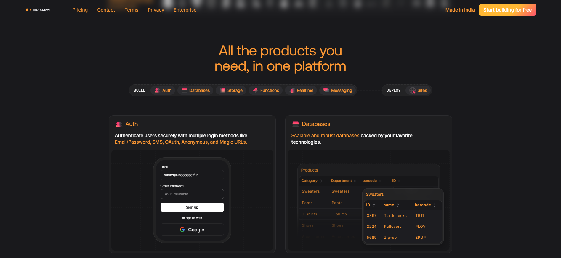 Indobase - Main product screenshot demonstrating key features and user interface