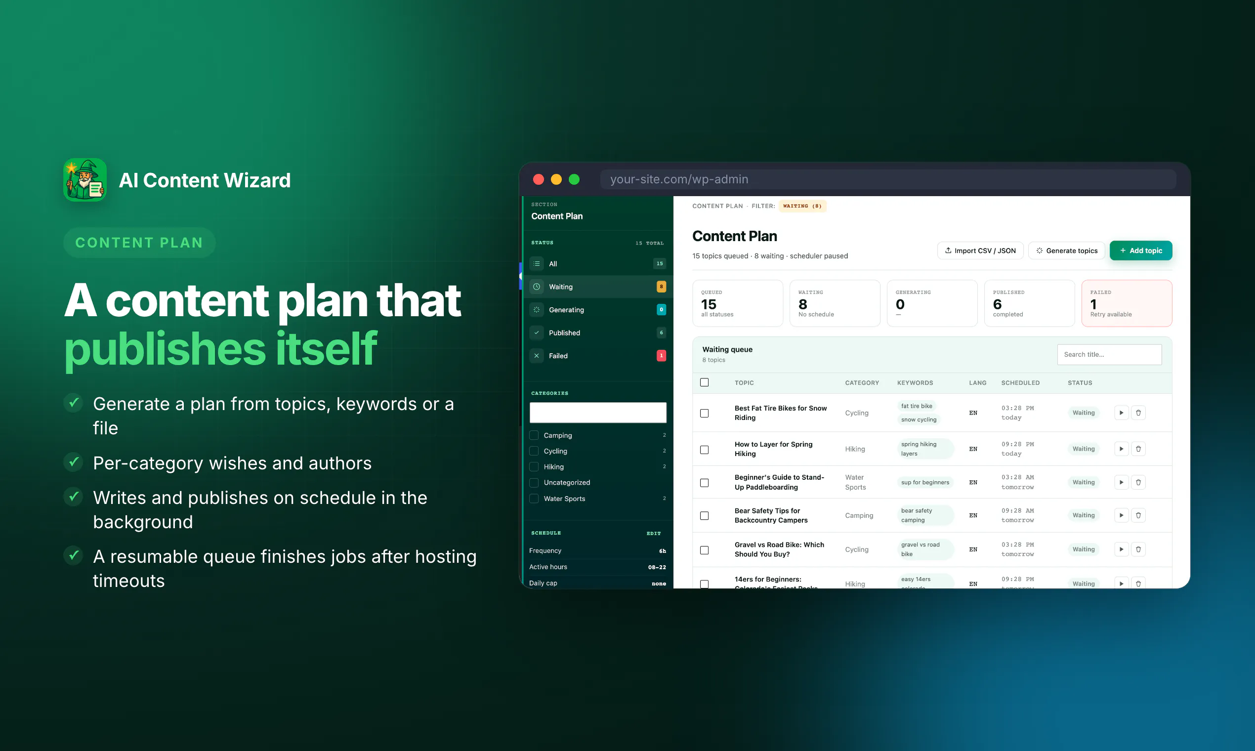 AI Content Wizard for WordPress gallery image