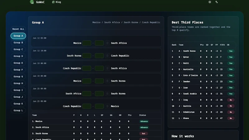GoWoC | 2026 World Cup Calculator screenshot 2