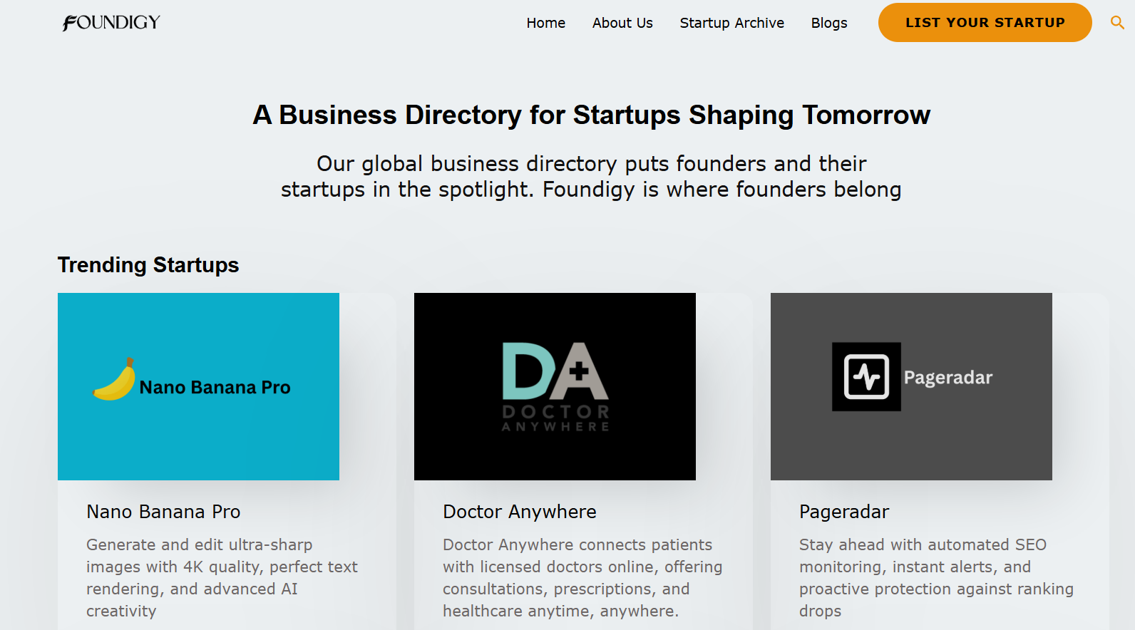 Foundigy - Main product screenshot demonstrating key features and user interface