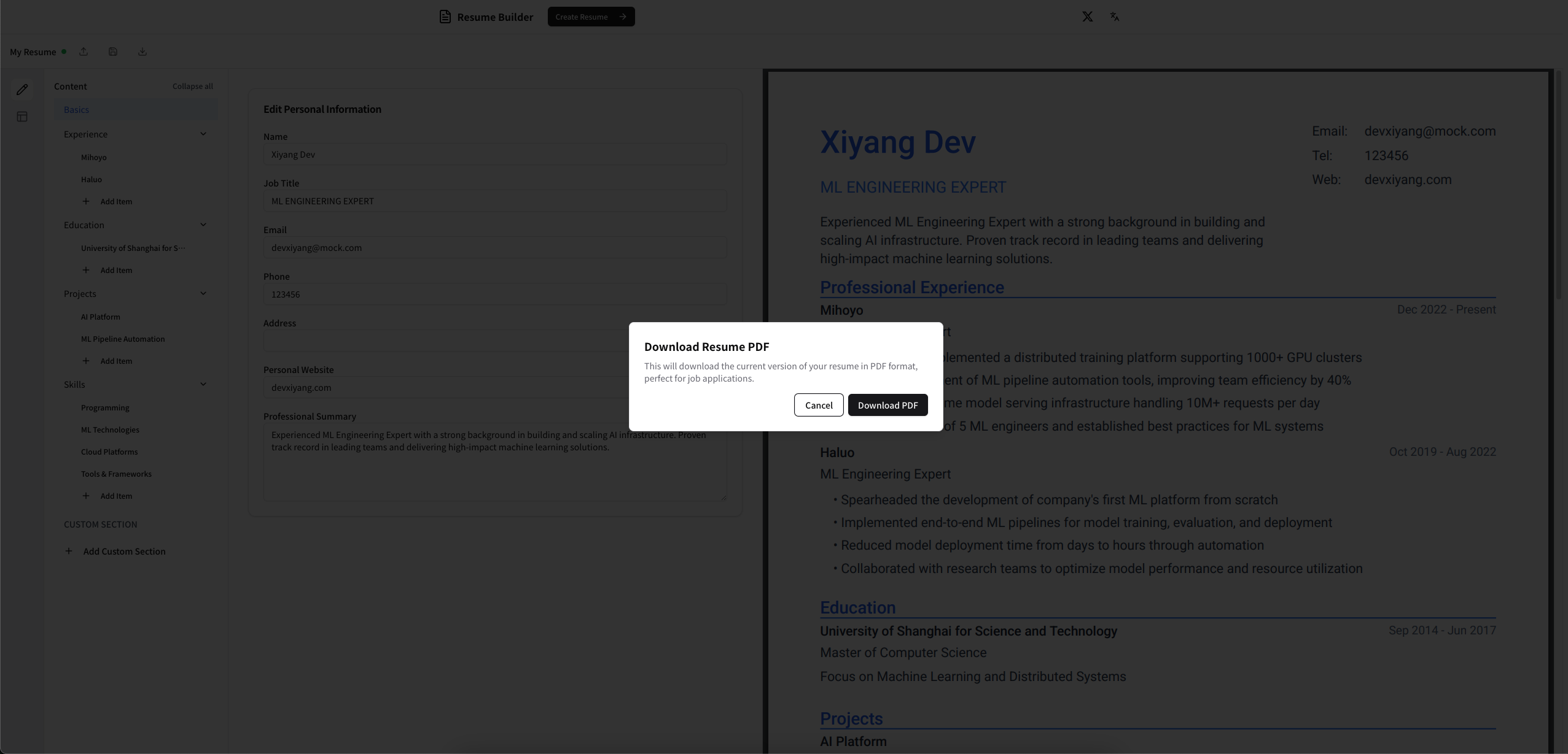 Resume Make gallery image