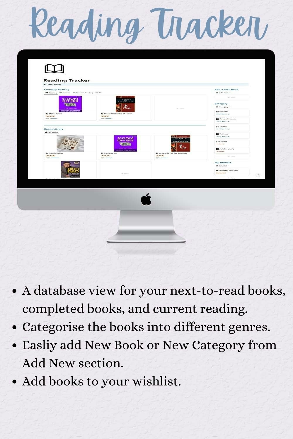 Reading Tracker Notion Template gallery image