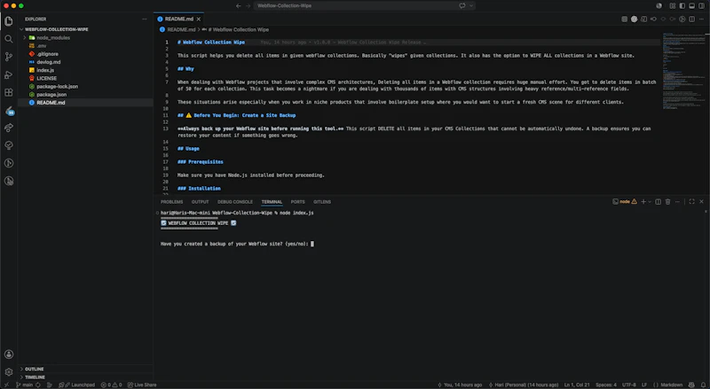 Webflow Collection Wipe screenshot 3