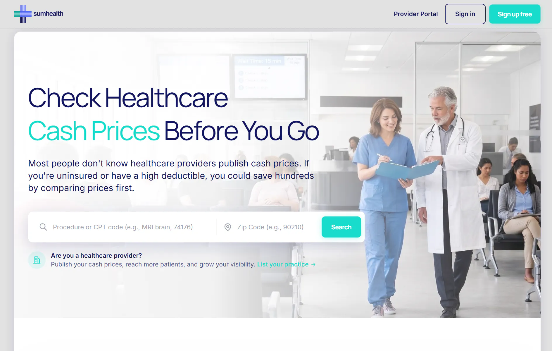 SumHealth Cash Price Checker gallery image