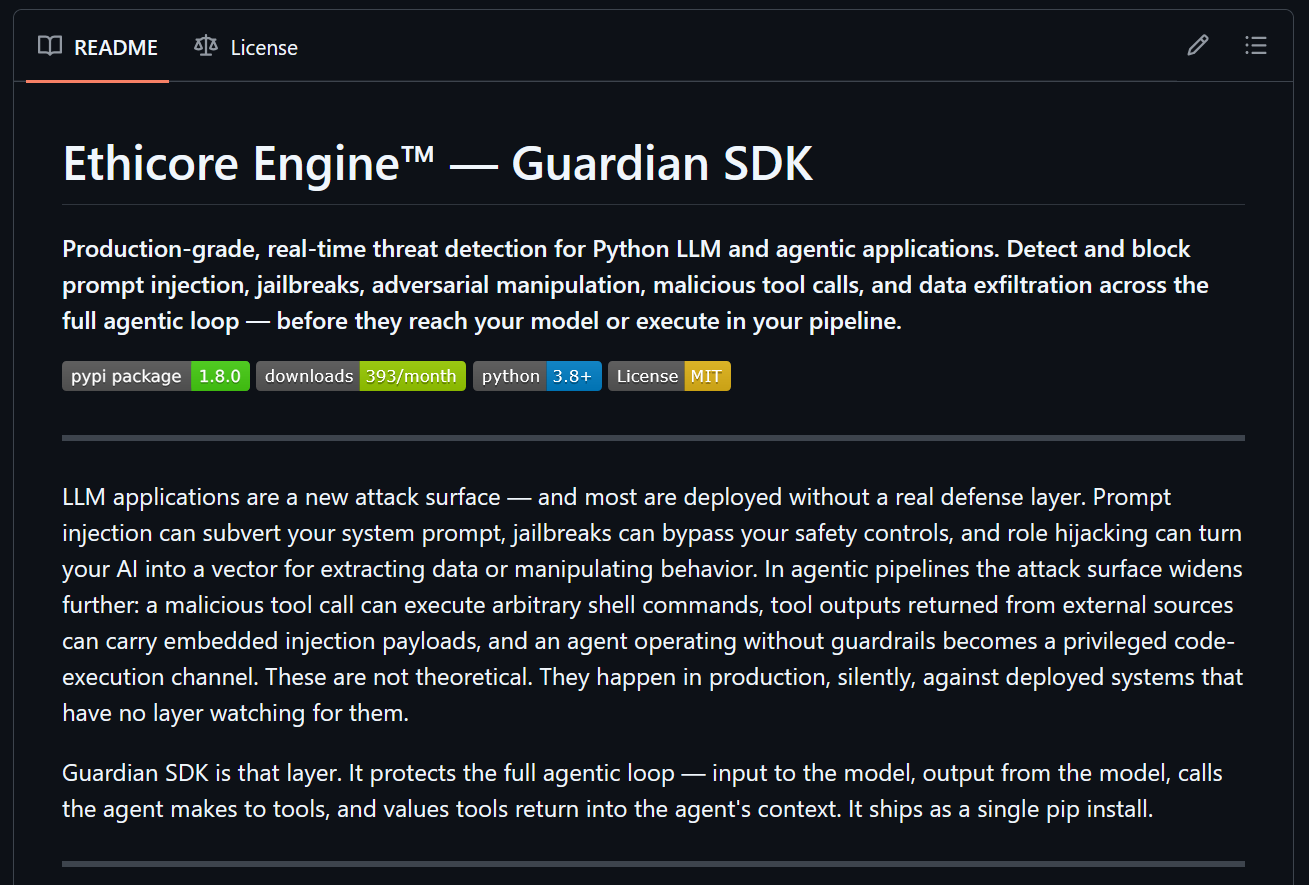 Ethicore Engine™ - Guardian SDK v1.8.0 gallery image