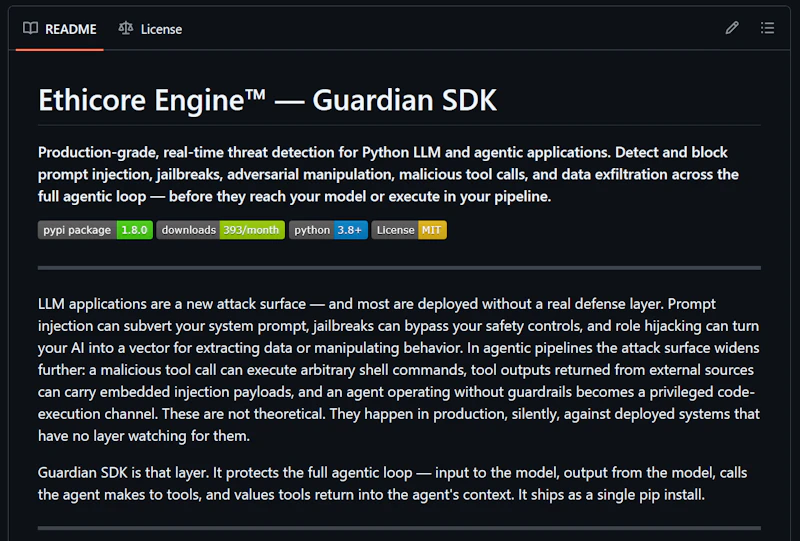 Ethicore Engine™ - Guardian SDK v1.8.0 screenshot 1