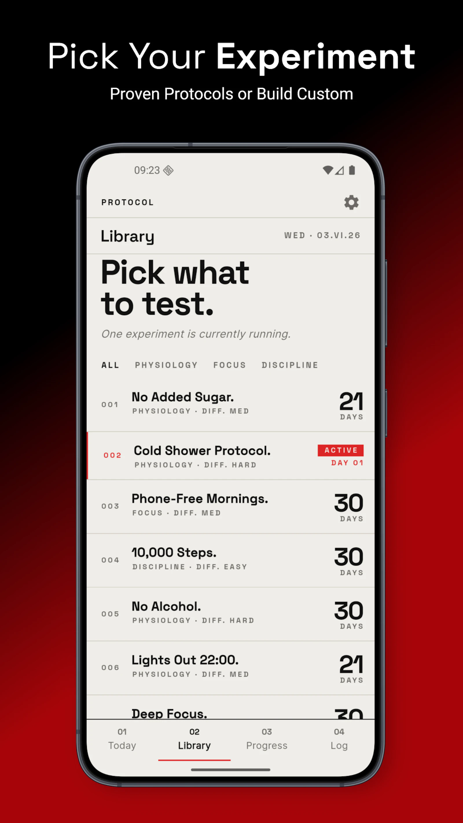 Protocol — Self Experments Lab screenshot 4