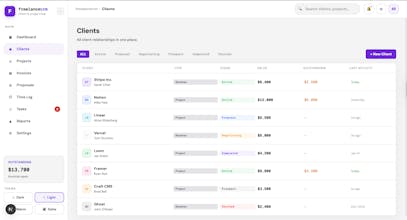 Freelance CRM Nextjs 14 React Template gallery image