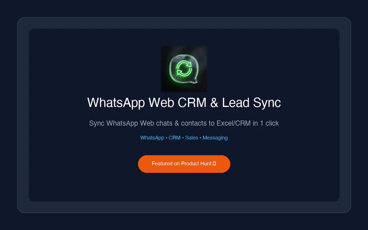 WhatsApp Web CRM & Lead Sync gallery image