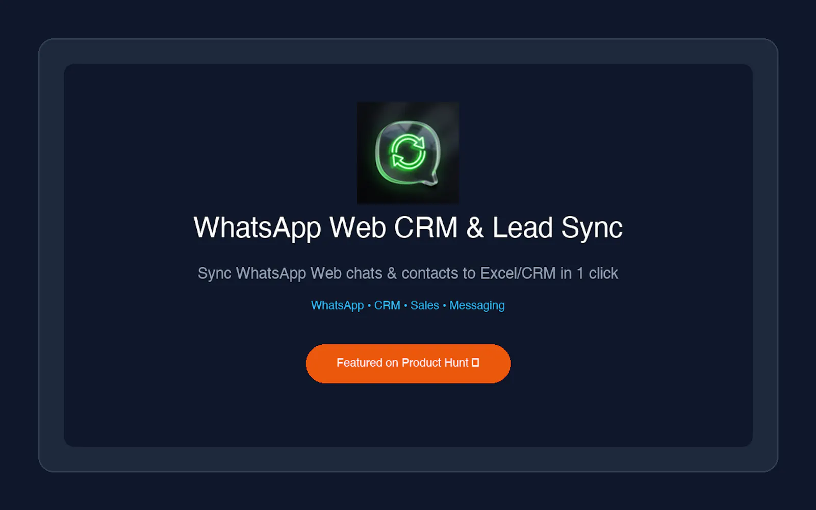 WhatsApp Web CRM & Lead Sync screenshot 3