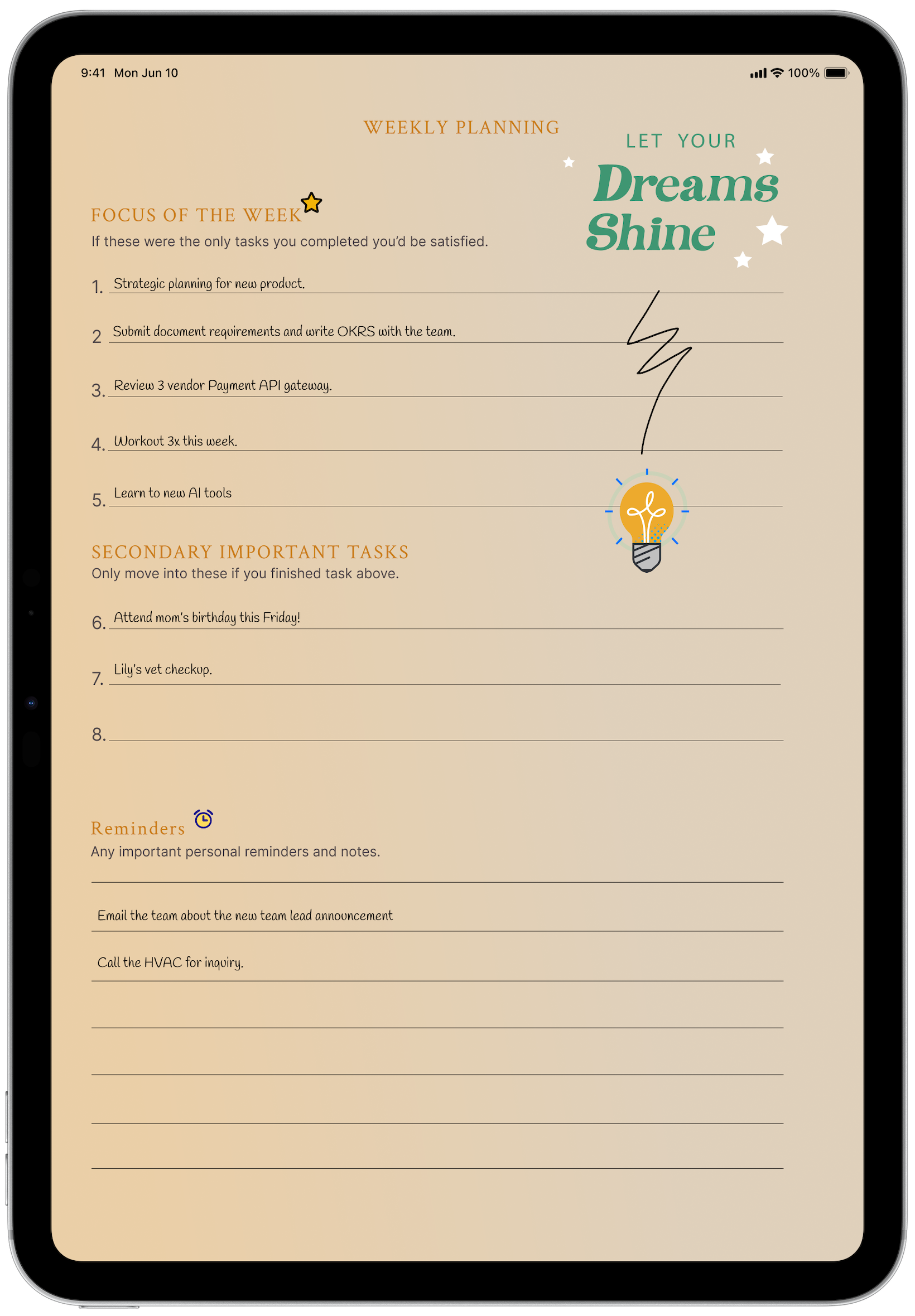 Oasis planner gallery image